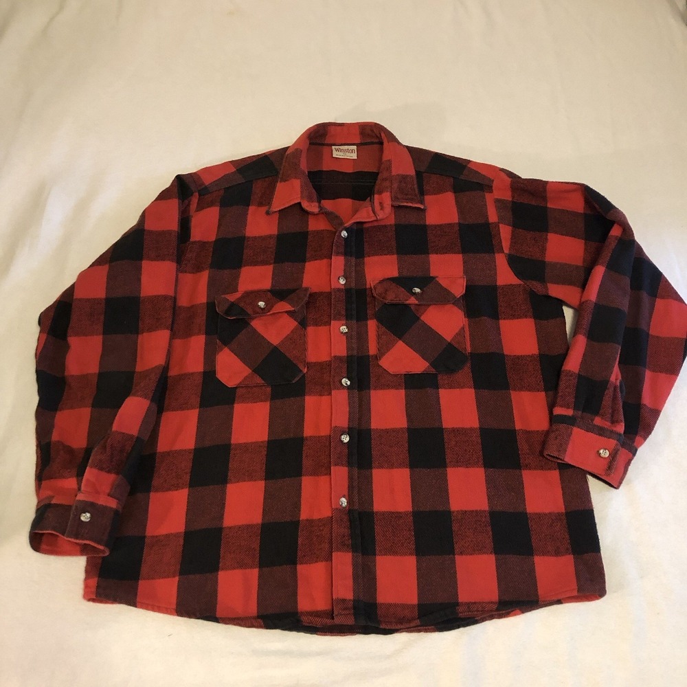 Winston Shirt Jacket Shakett Mens XL Red Gorpcore Vtg Lumberjack Outdoors